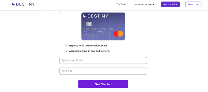 Destiny Mastercard application process - 3