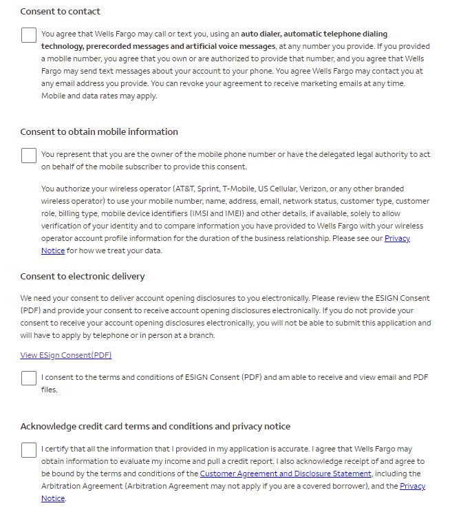 wells fargo active cash application process terms and conditions