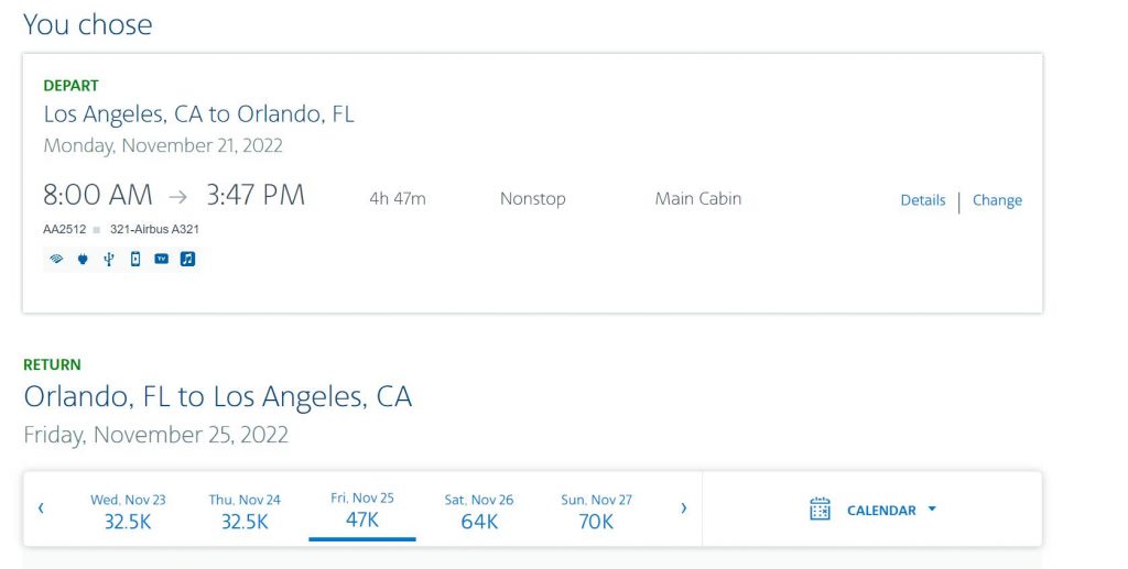 American Airlines compare flights and miles
