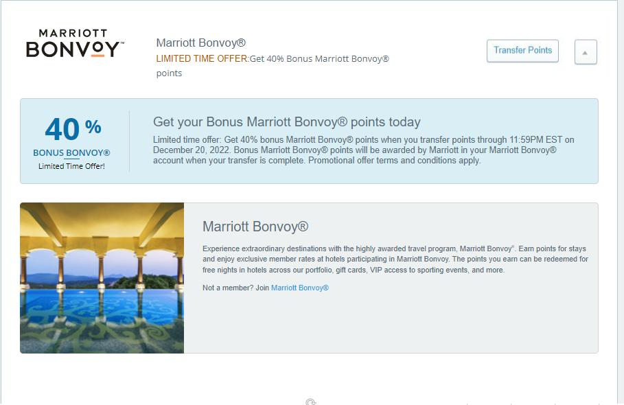 transfer chase points to Marriot Bonvoys