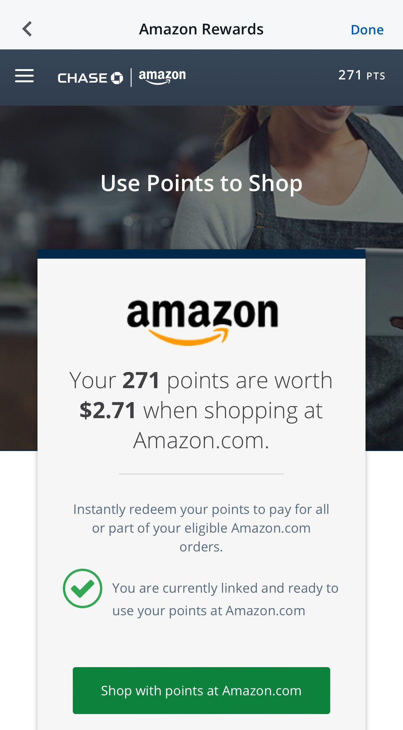 Amazon Prime Visa use points to shop