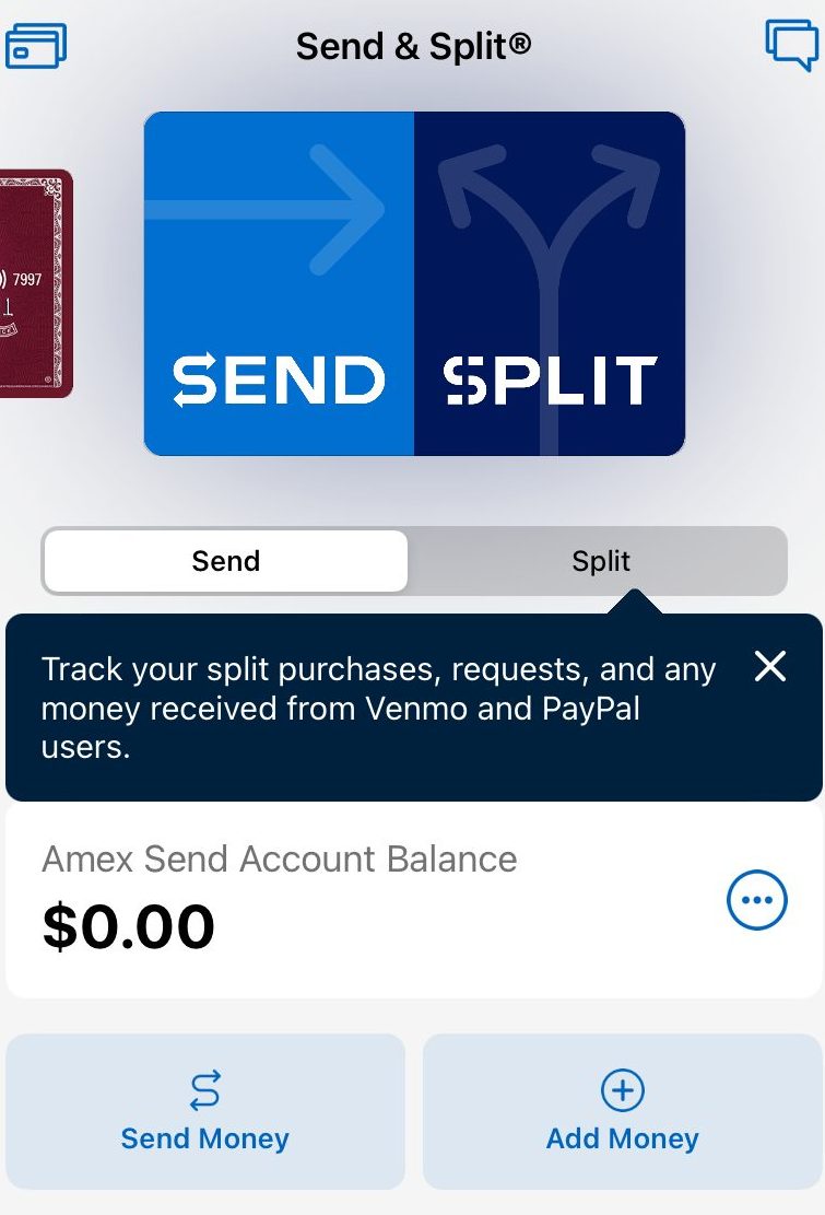 Amex send and split