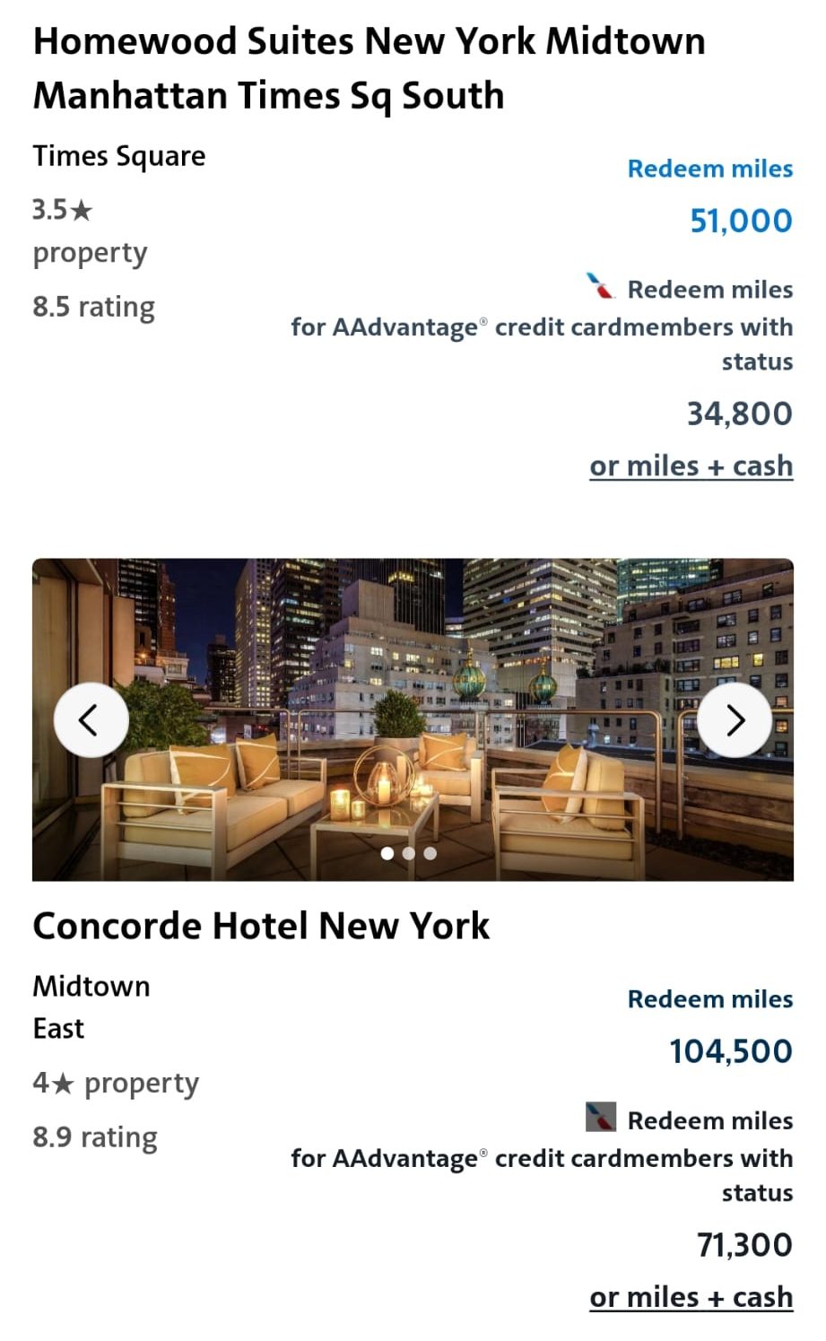 Book an experience with AA Select Platinum card