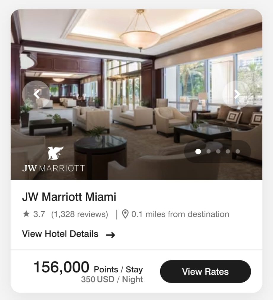 Book hotel stay with Marriot bold card