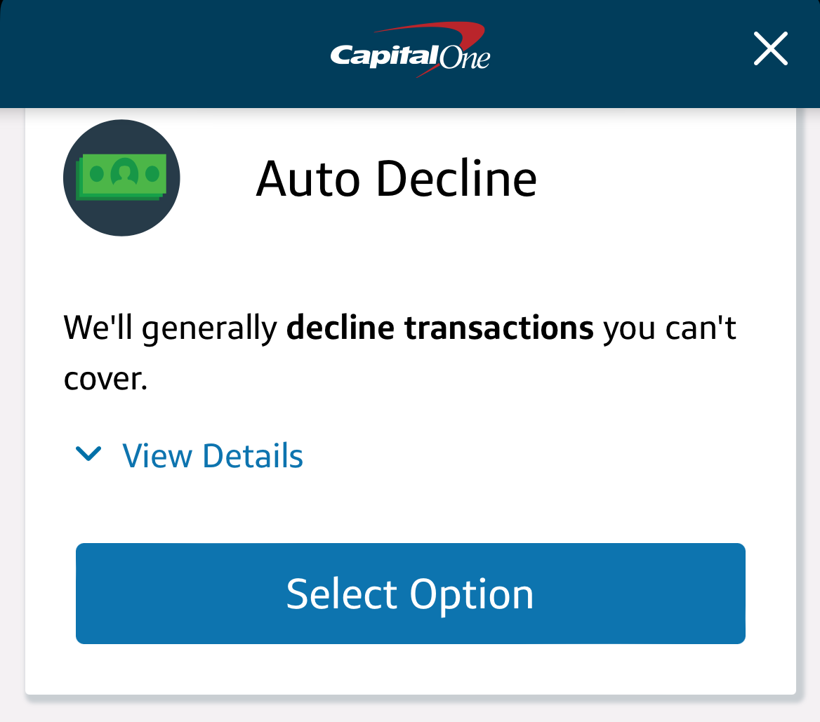 Capital One Overdraft protection