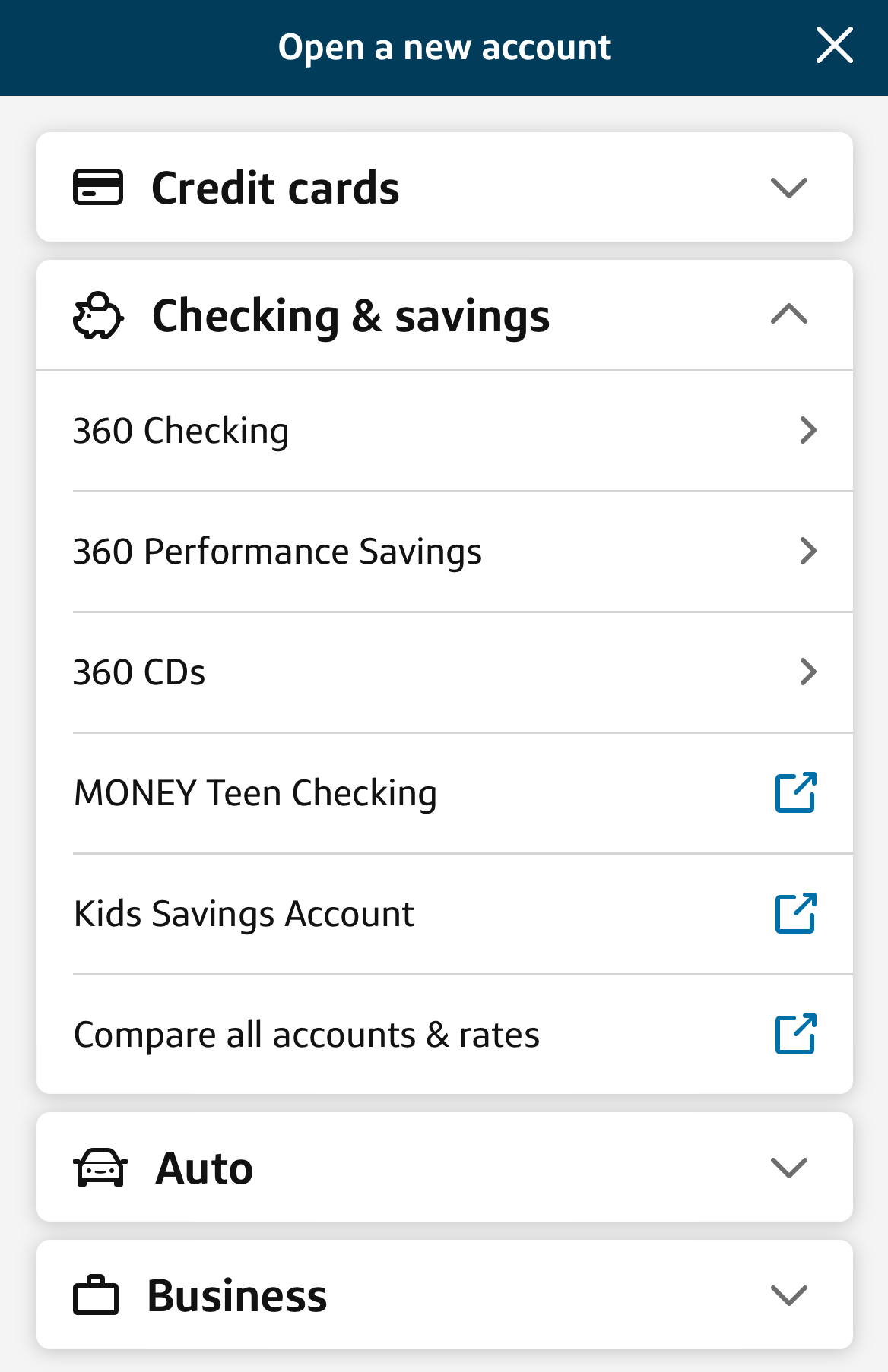 Capital One account options