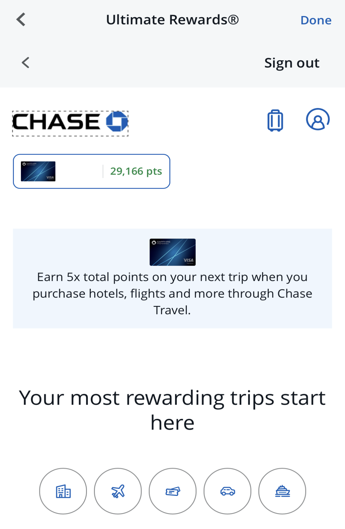 Chase Sapphire Preferred redeem points on Ultimate Rewards