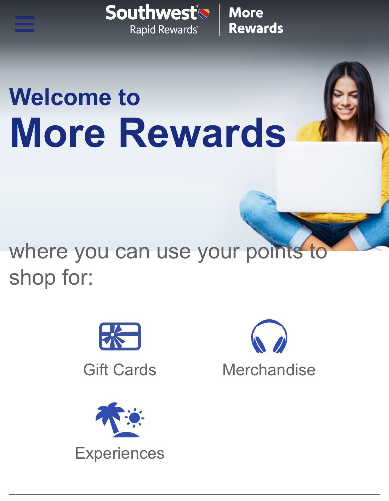 Book Experiences, gift cards and merchandise with Southwest card