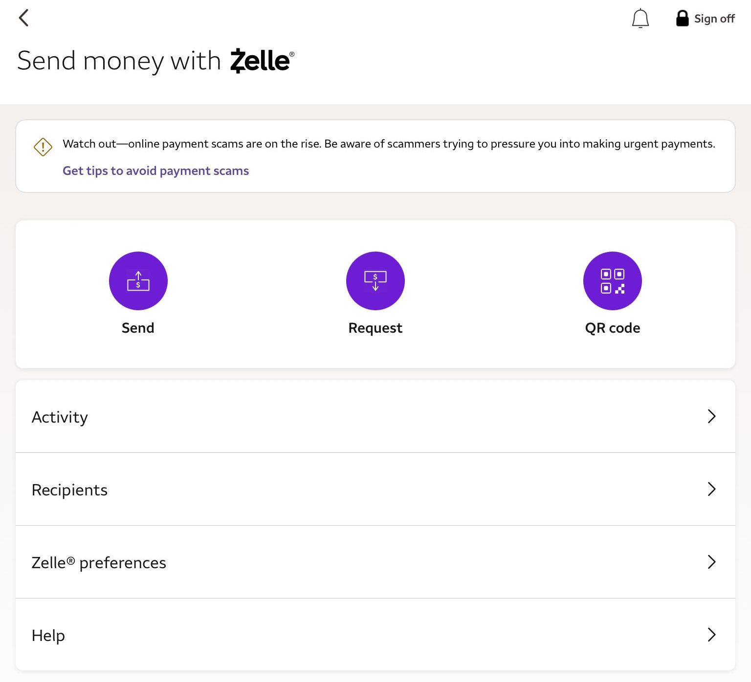 Wells Fargo use Zelle