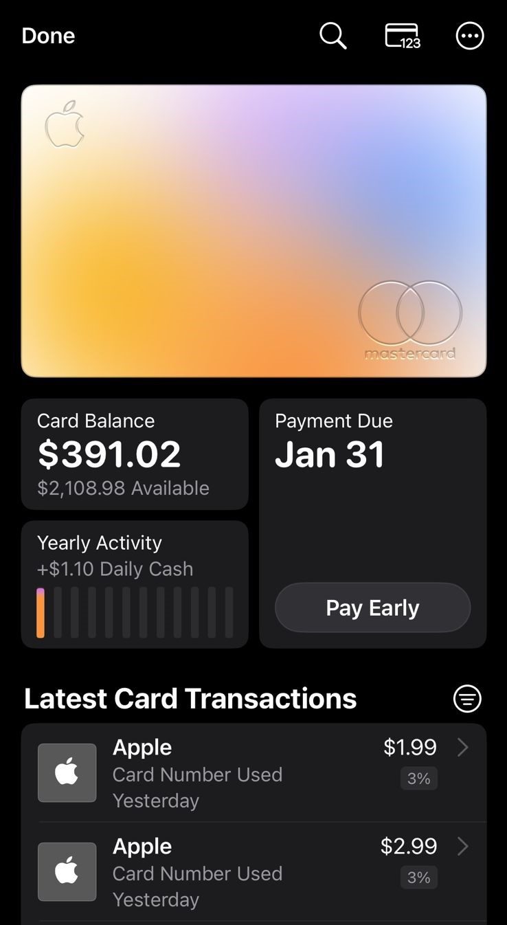 Apple balance and daily cash