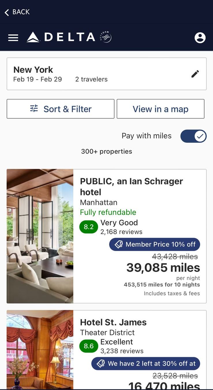 delta vacations: book hotel with miles