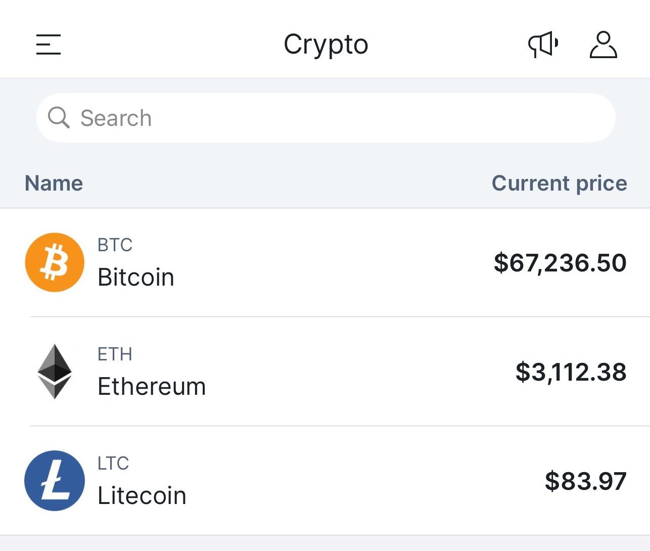 M1 Crypto trading options