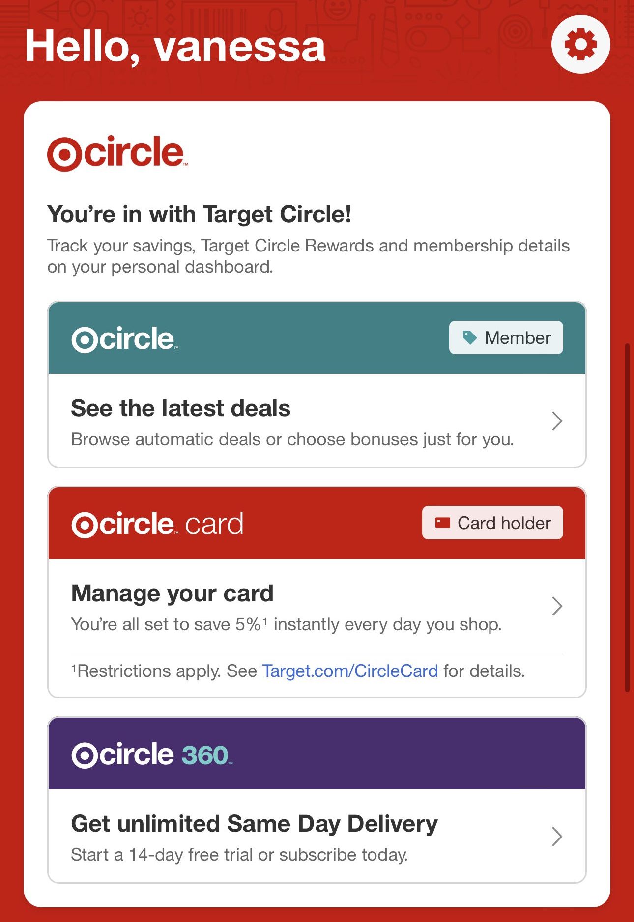 Target Circle card special deals and offers