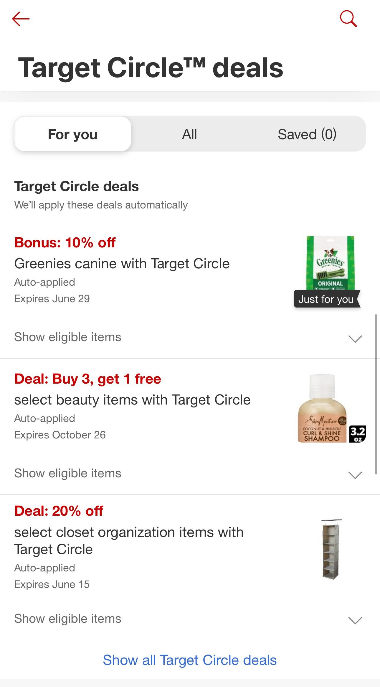 Target Circle deals