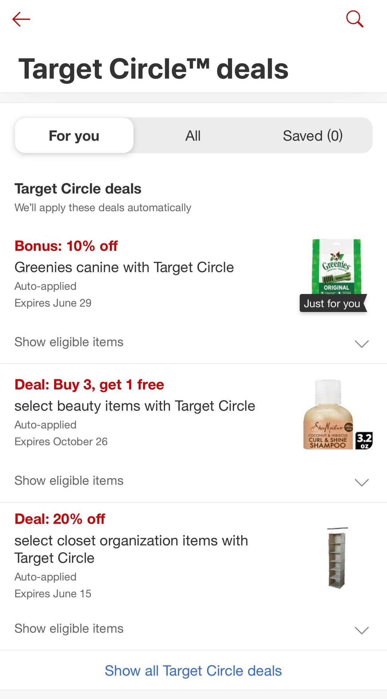 Target Circle personal Deals