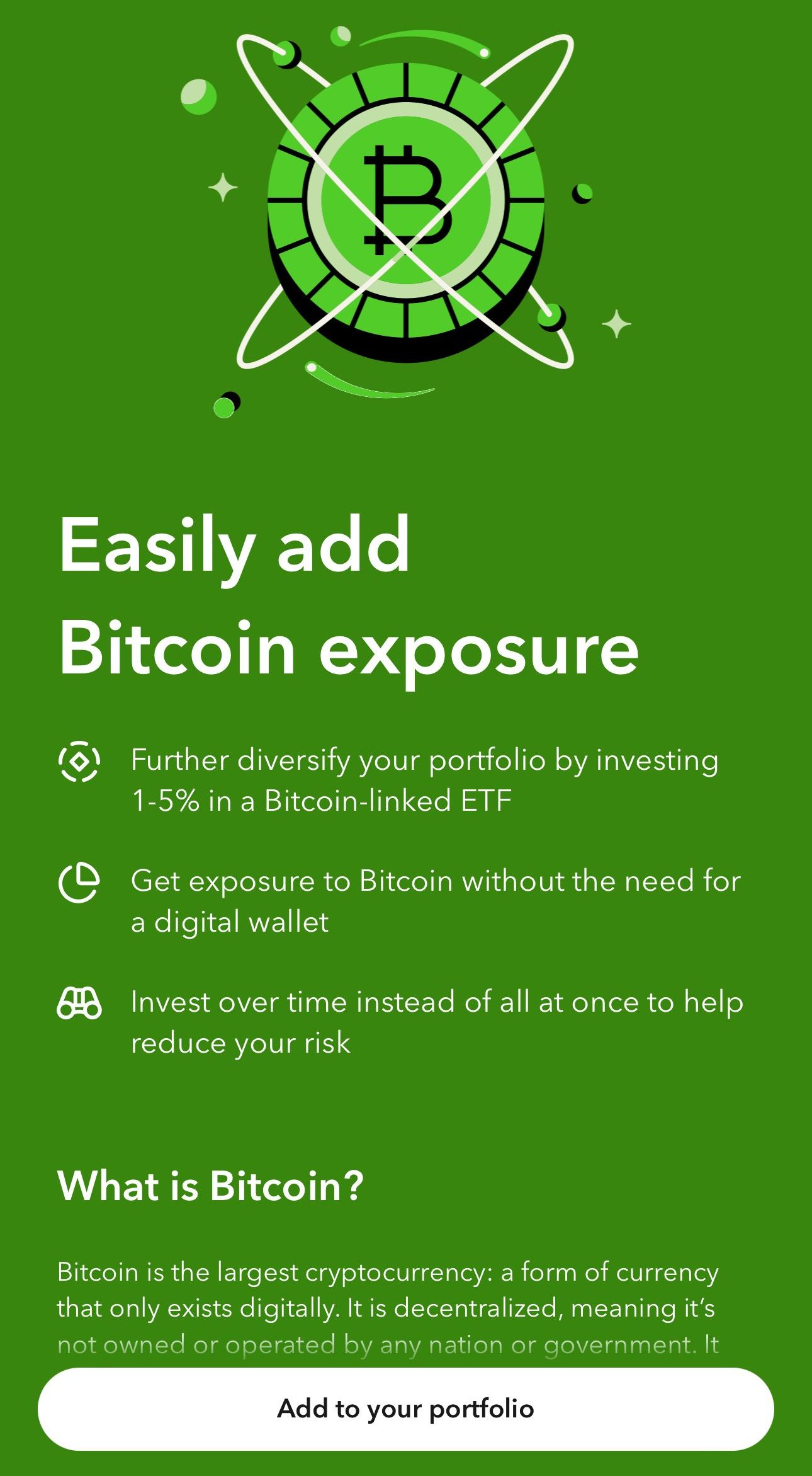 Acorns Bitcoin exposure