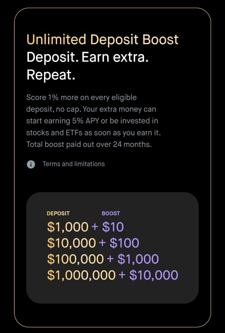 Robinhood gold boost on deposit