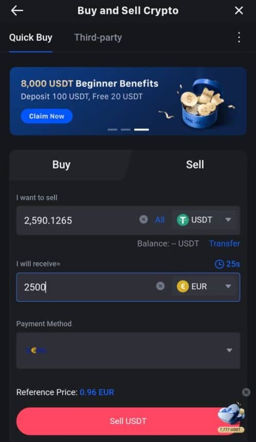 Quick buy crypto, MEXC