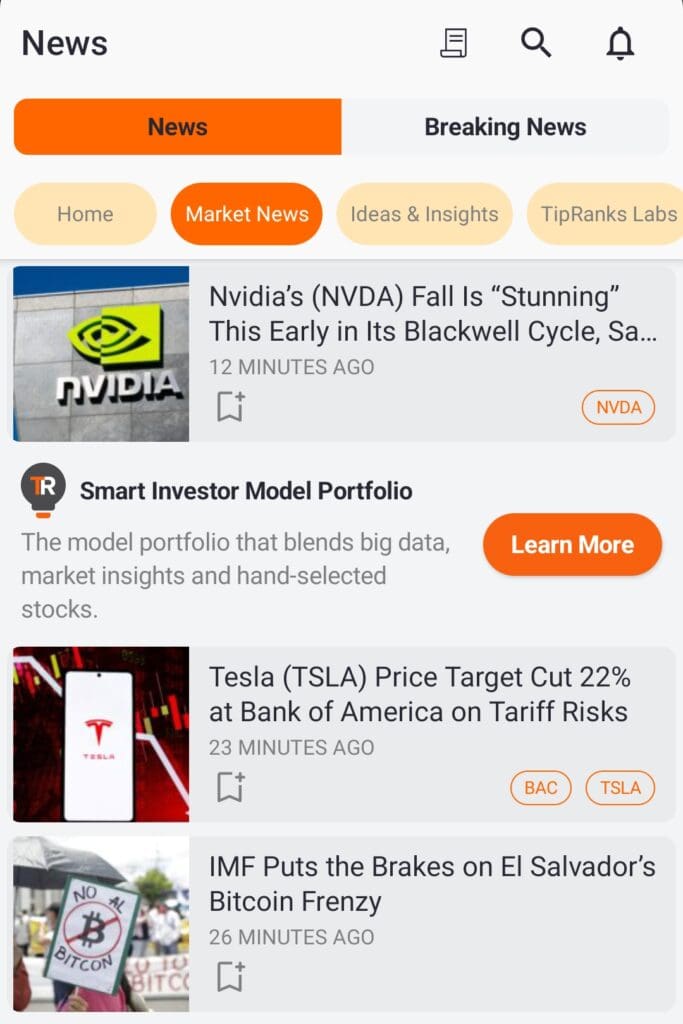 TipRanks market news