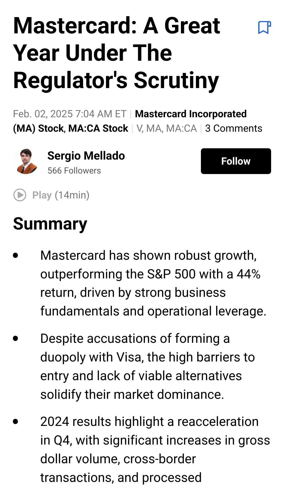 articles on Seeking Alpha free plan