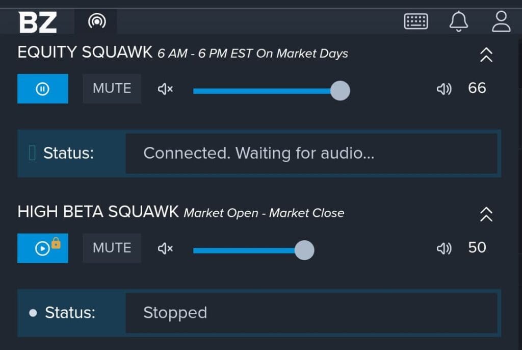 equity squak, Benzinga Pro