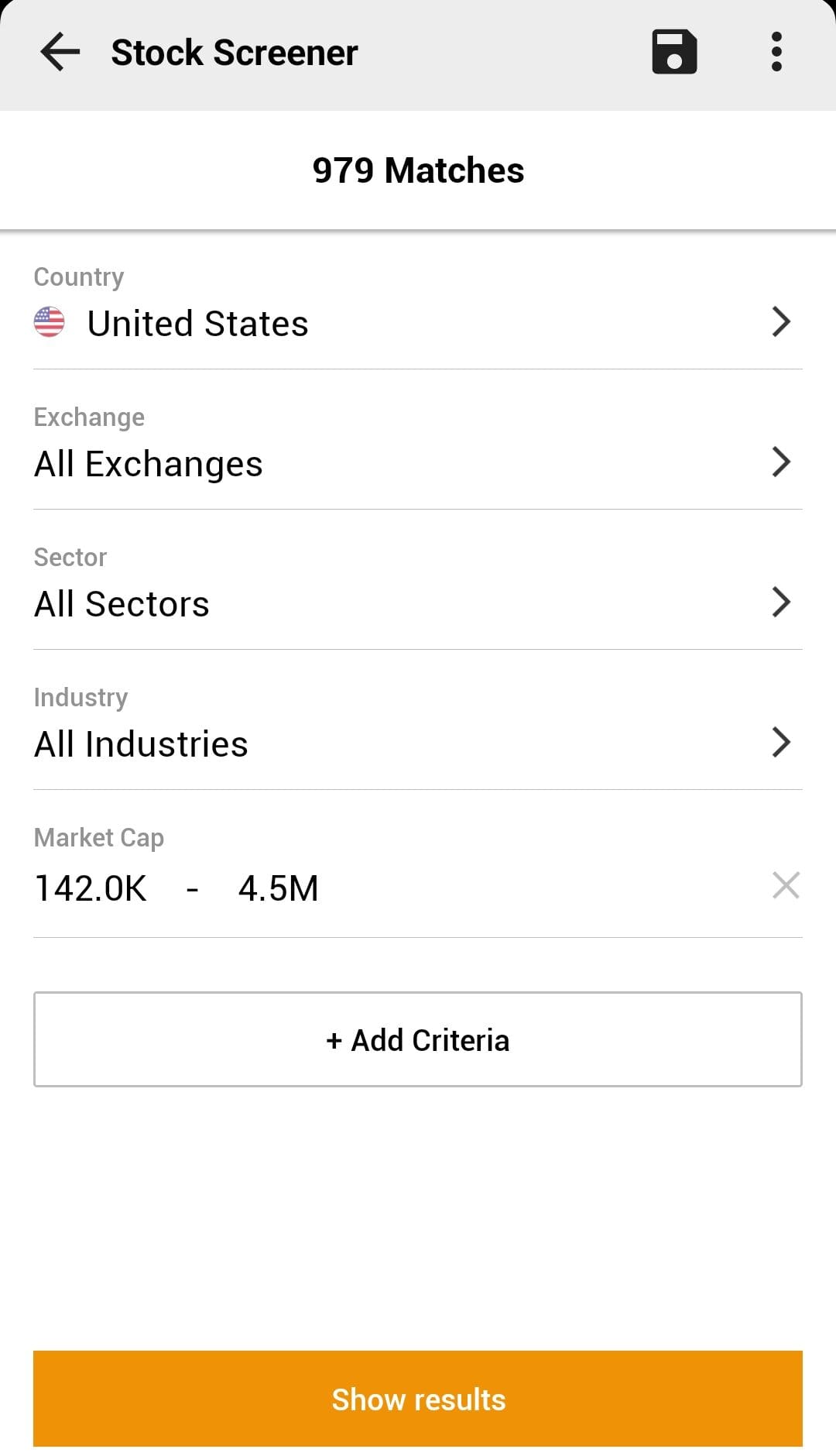 how to filter with investing-com free plan stock screener