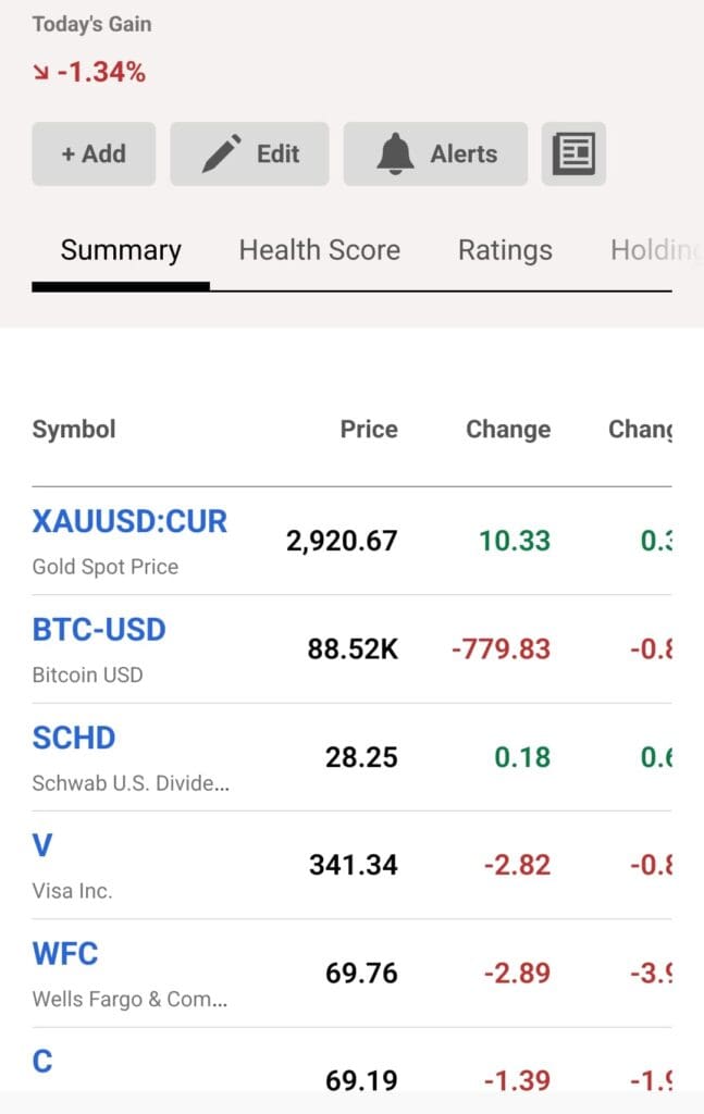 my portfolio, Seeking Alpha Premium
