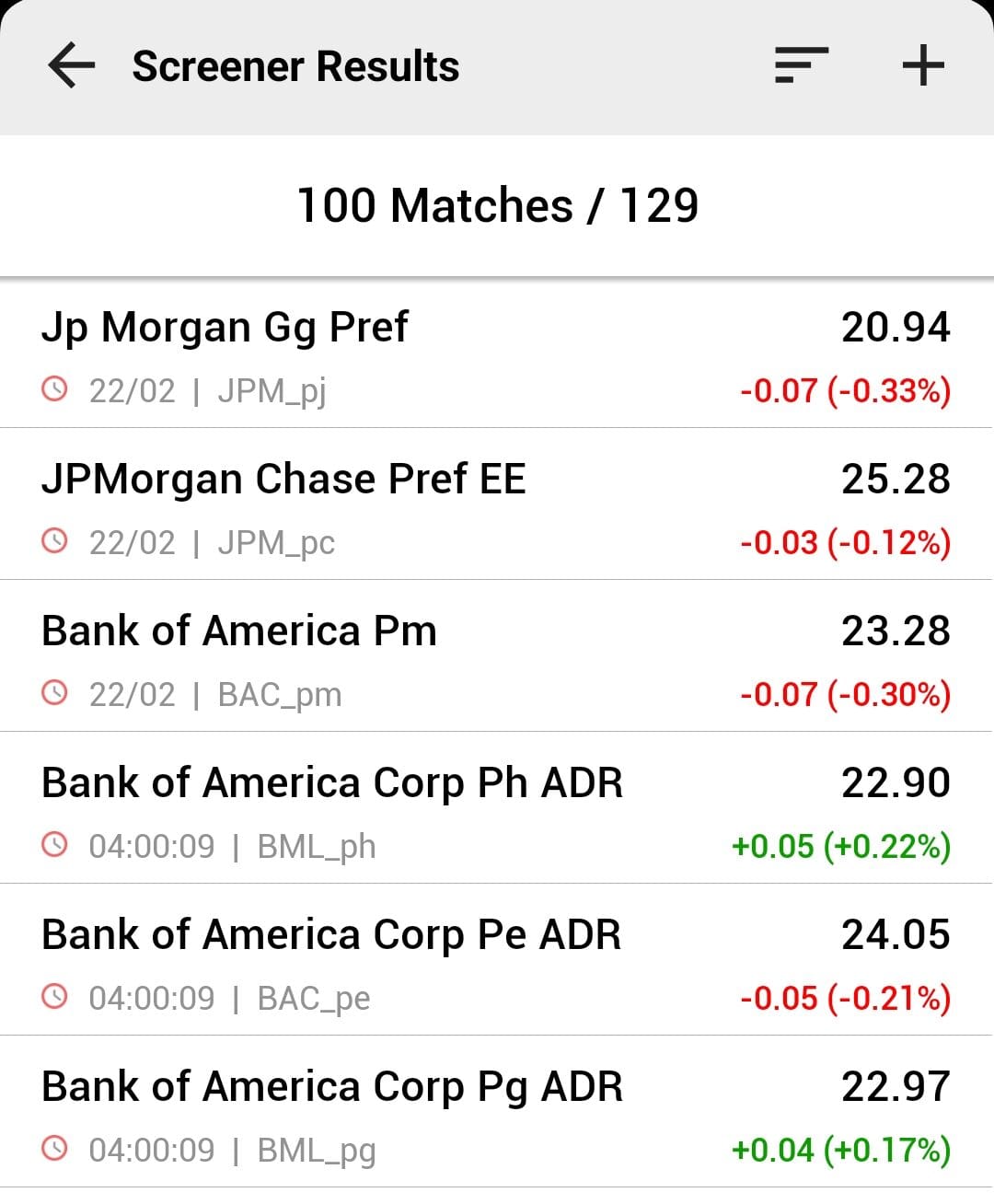 show stock screener results, investing-com free plan